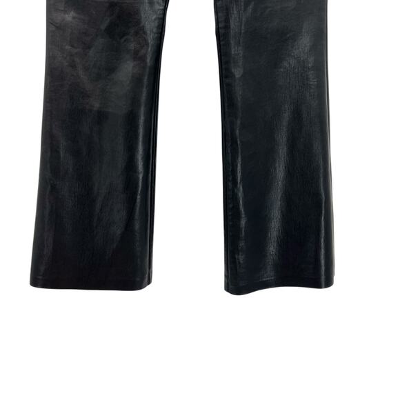 Aritzia Wilfred Beatrix Pants Flared High Waist Faux‎ Leather Black Size 10 - Picture 7 of 14